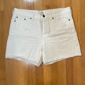 J. Crew size 28 white denim high waisted shorts